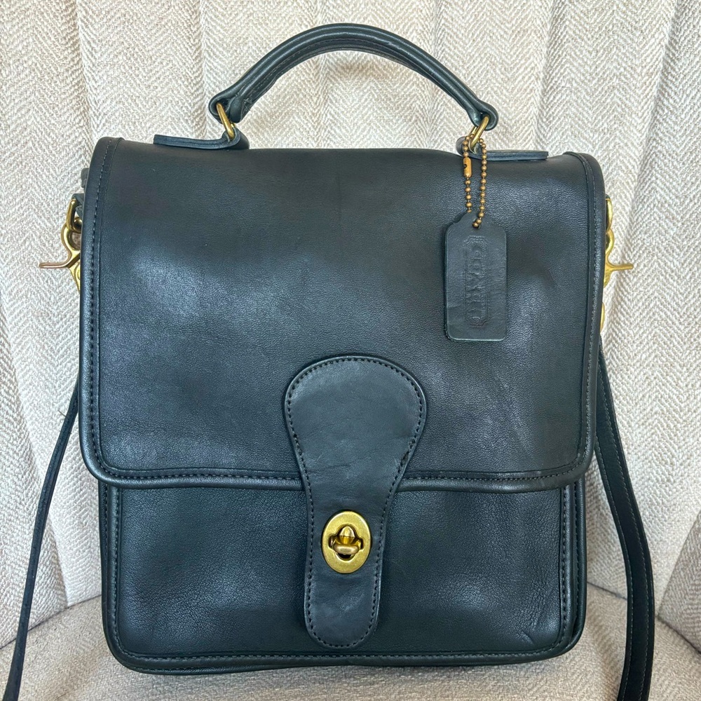 COACH Vintage Dark Green Leather Station Bag Crossbody